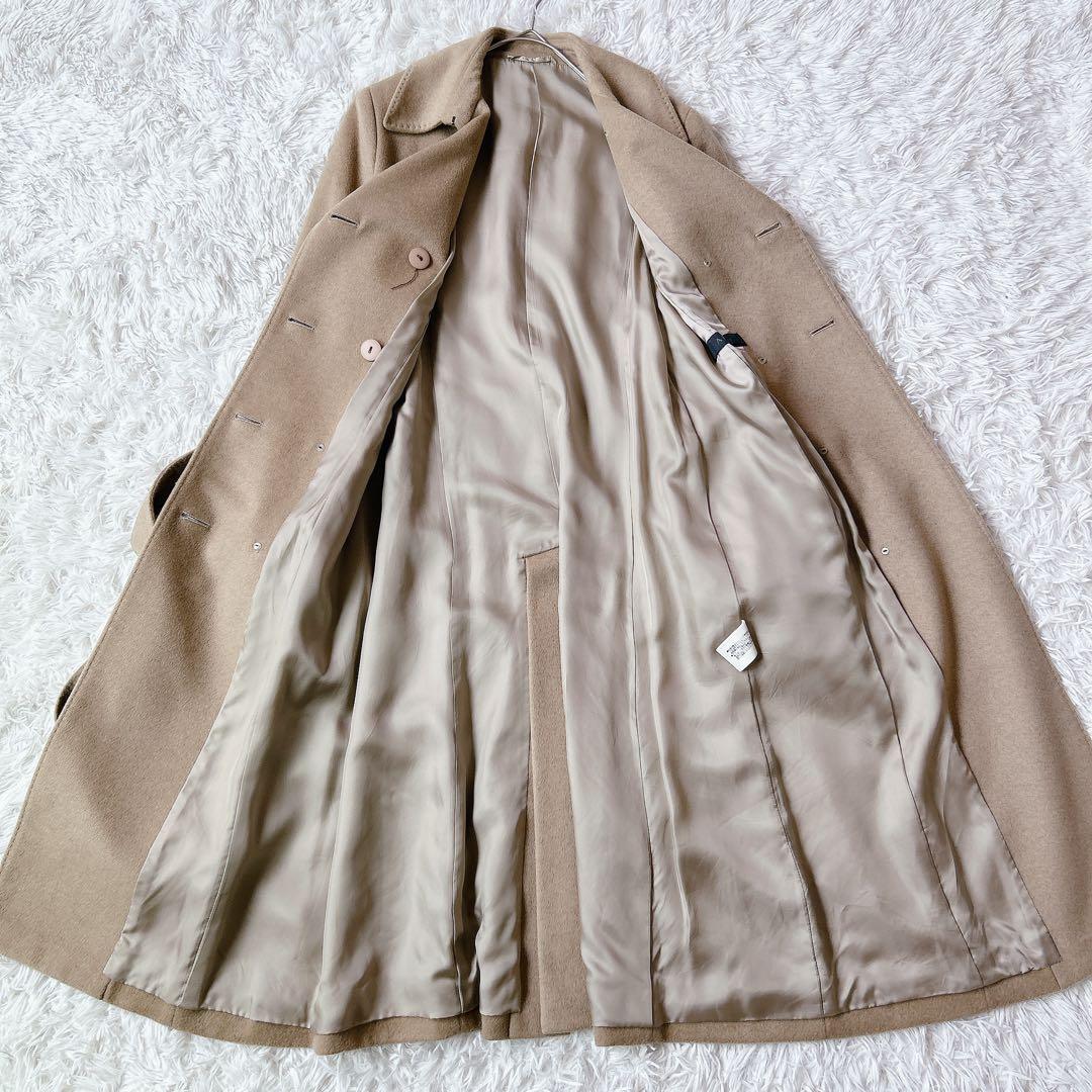 美品 アナイ カシミヤ100% ダブル トレンチコート ロング丈 36 キャメル