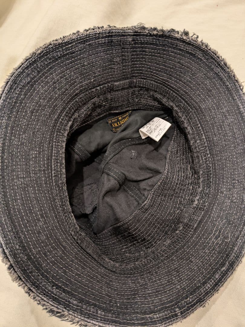 ●黒　kapital 11.5ozデニム　老人と海HAT（クラッシュリメイク）