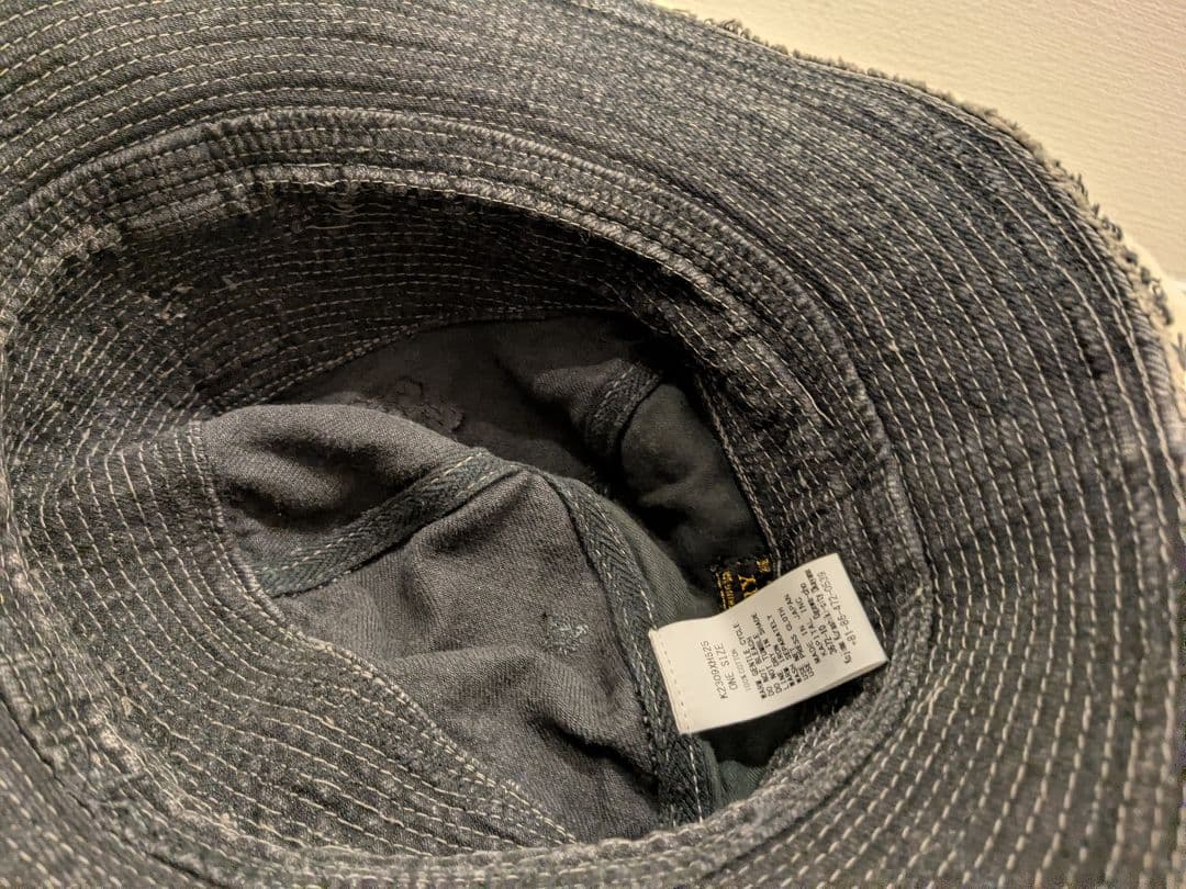 ●黒　kapital 11.5ozデニム　老人と海HAT（クラッシュリメイク）