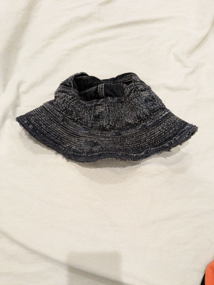 ●黒　kapital 11.5ozデニム　老人と海HAT（クラッシュリメイク）