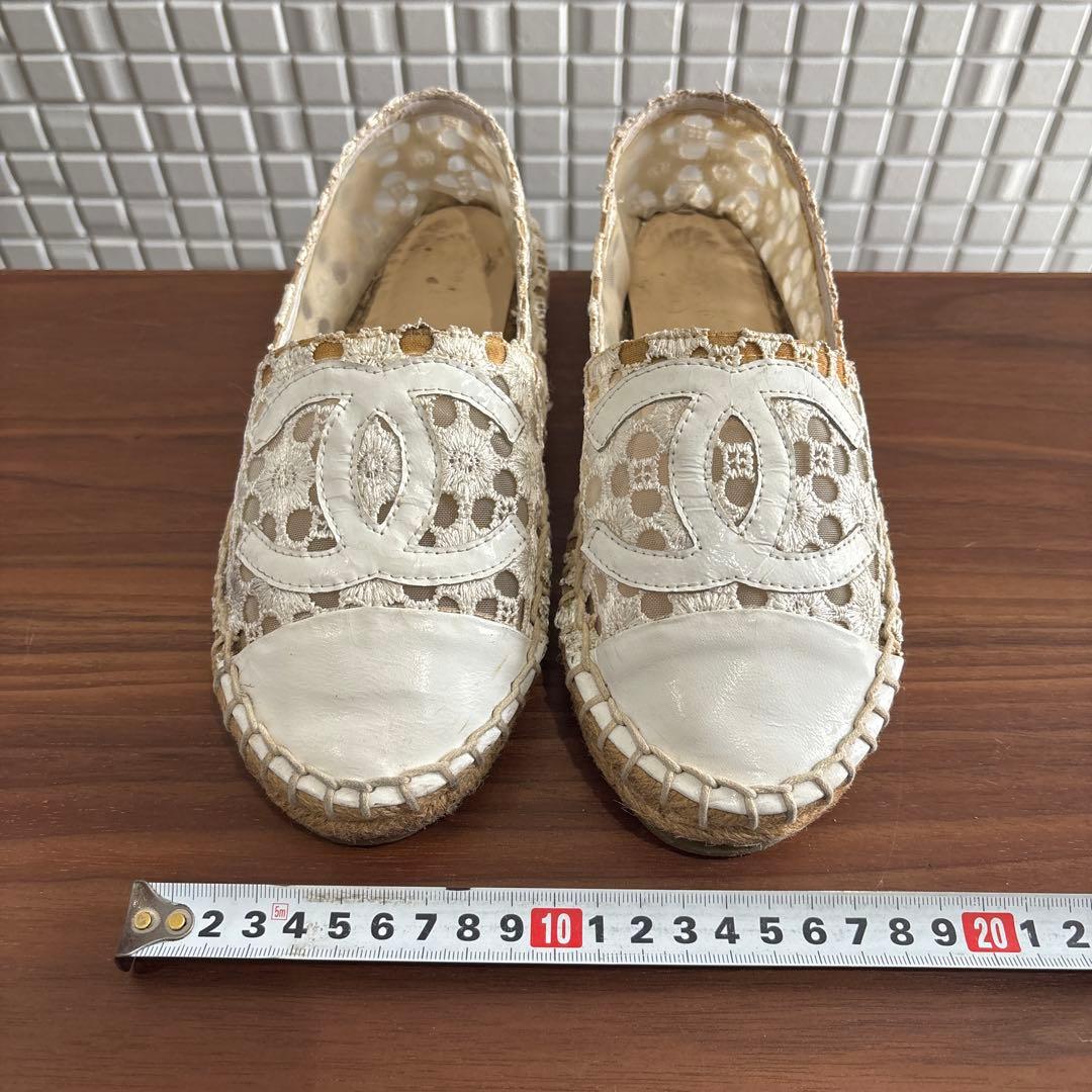 CHANNEL シャネル レース エスパドリーユ サンダル 36