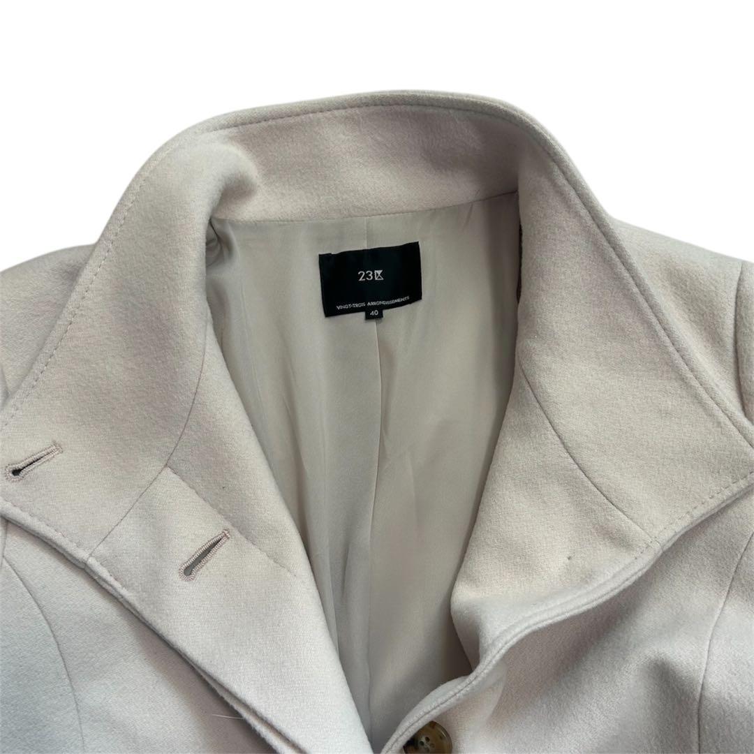美品✨23区 ウールカシミヤビーバー スタンドカラーコート カシミヤ混Ｌ
