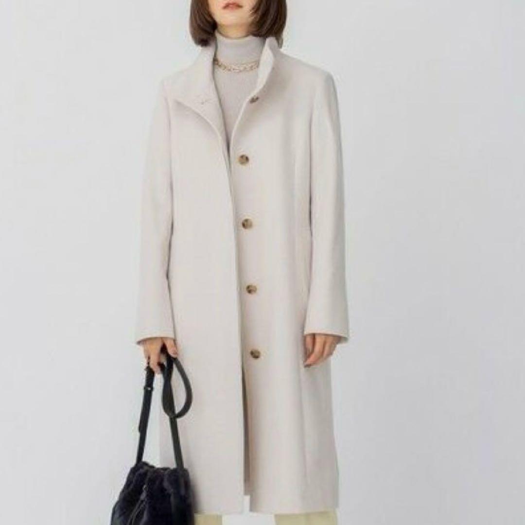 美品✨23区 ウールカシミヤビーバー スタンドカラーコート カシミヤ混Ｌ