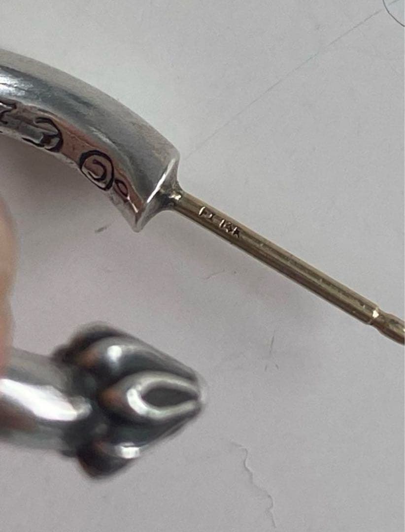 クロムハーツ プレーンフープシルバーピアス