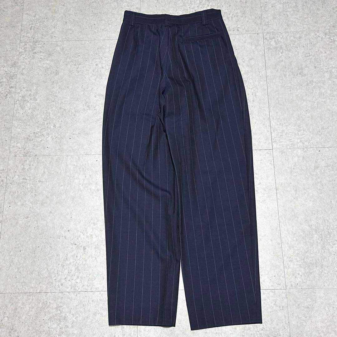 GIANNI VERSACE サマーウール ストライプ柄 ネイビー セットアップ