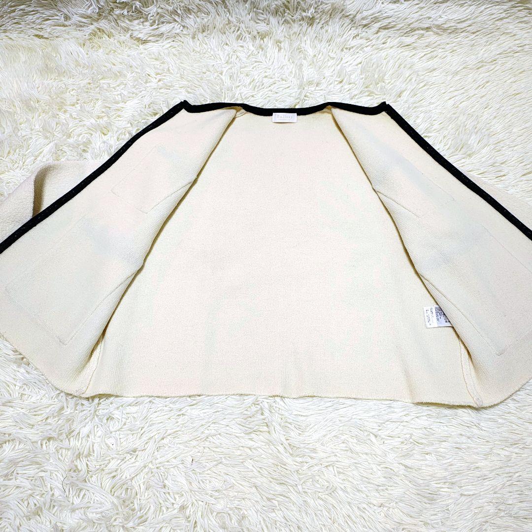 美品 ボールジィ ブークレーニット ウール カーディガン ホワイト