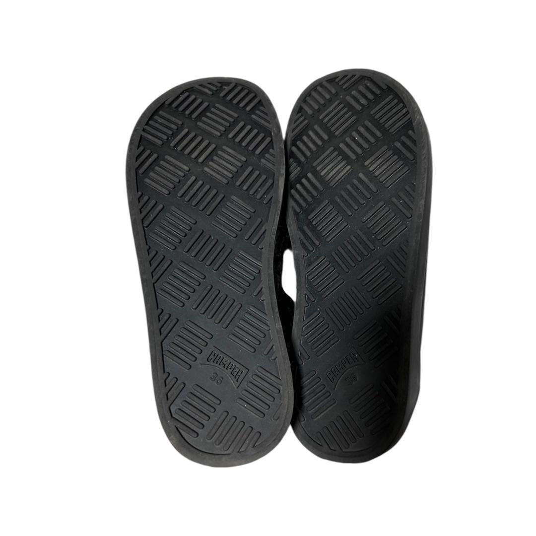 MUJILabo無印×CAMPER ブラックレザーローカットスニーカー 23.0