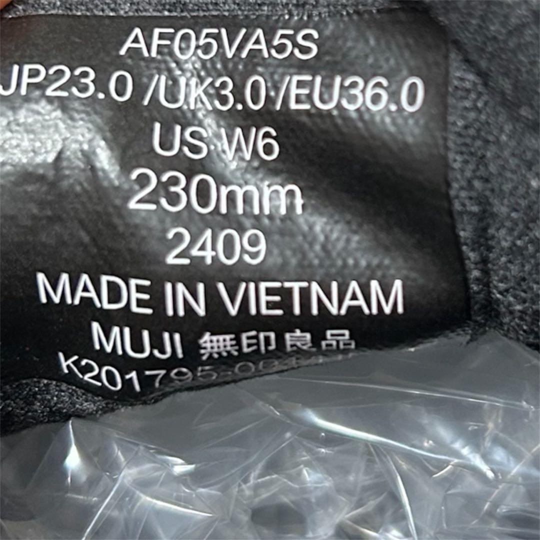 MUJILabo無印×CAMPER ブラックレザーローカットスニーカー 23.0