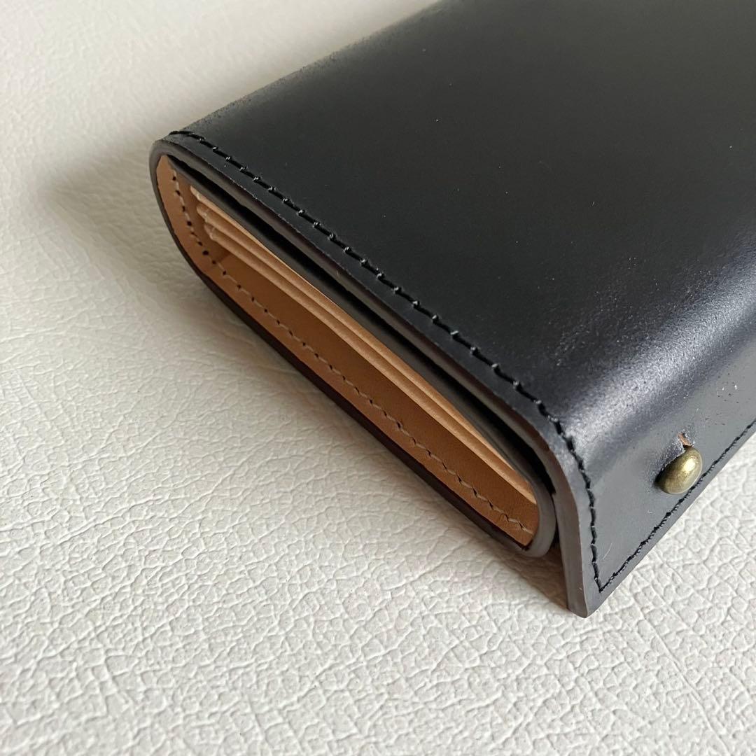 未使用級 エムピウ m＋ ミッレフォッリエ CORDOVAN27 財布 黒