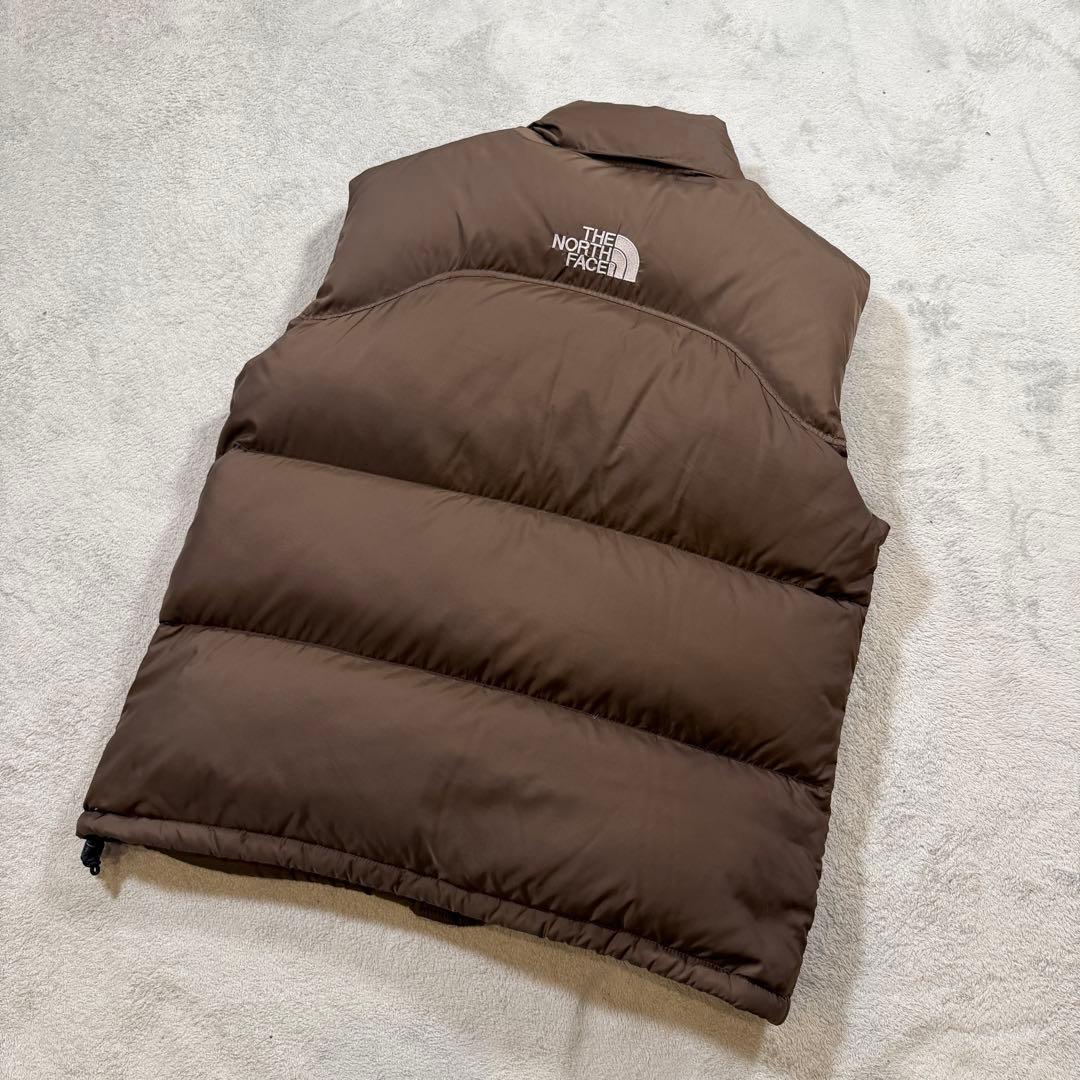 ザノースフェイス　ヌプシ　ダウンベスト　センターロゴ　ブラウン　700フィル