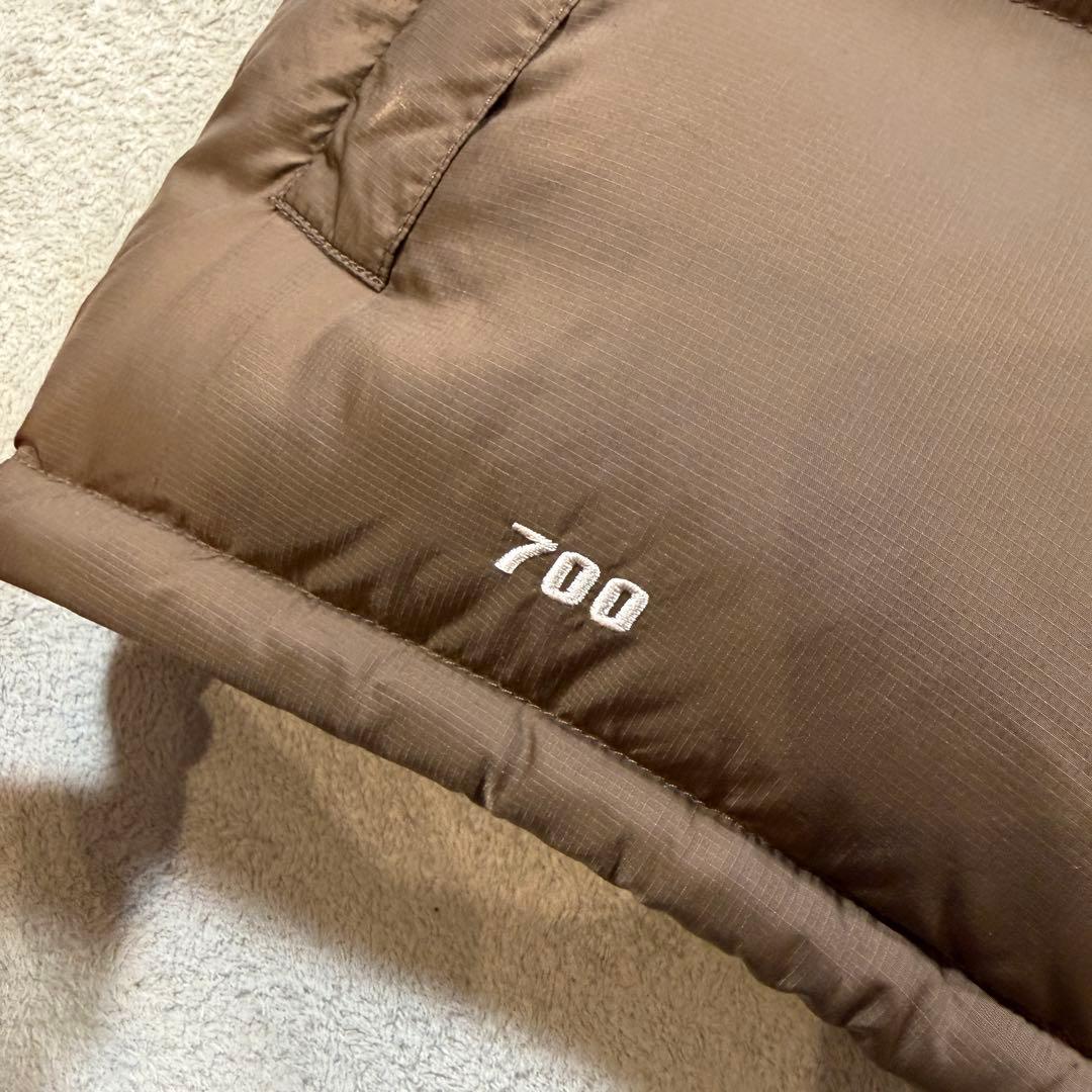 ザノースフェイス　ヌプシ　ダウンベスト　センターロゴ　ブラウン　700フィル