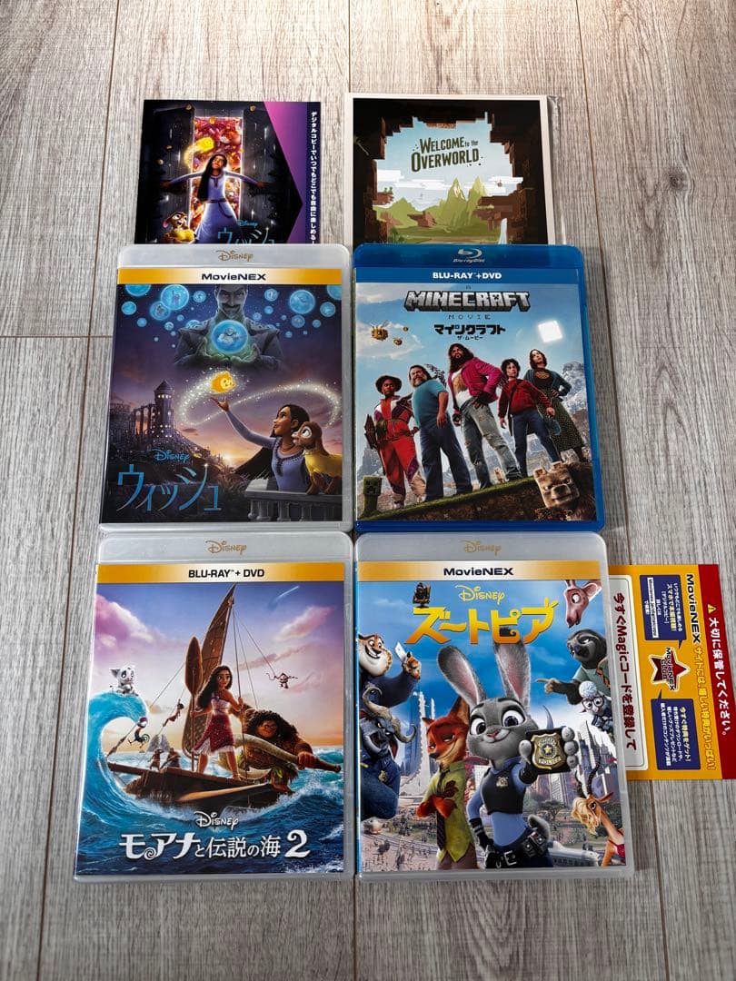 4枚セット　マイクラ　ズートピア　ウィッシュ　モアナ2