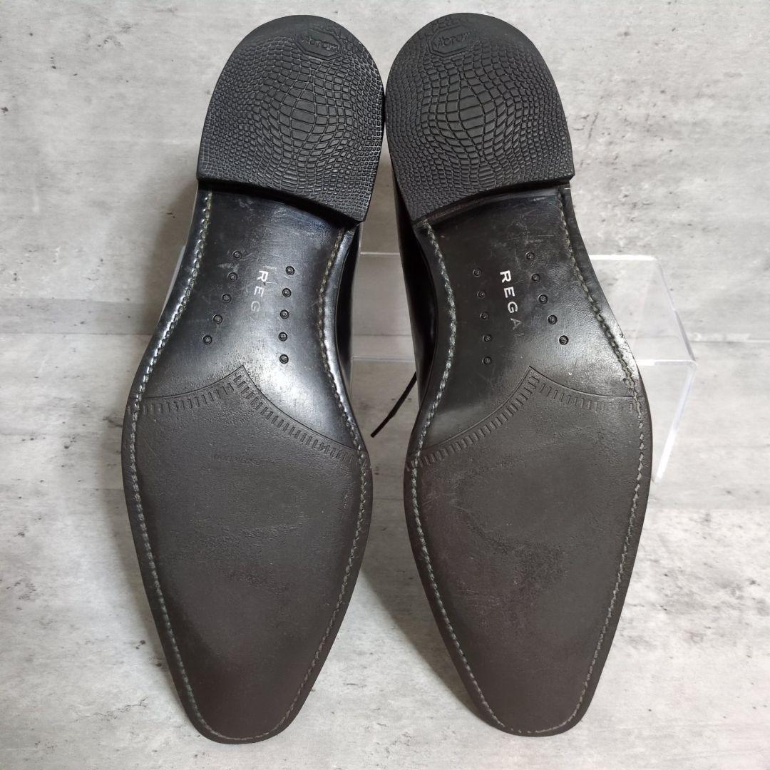 【REGAL】318R☆スワールトゥ☆レザーシューズ☆黒☆27cm