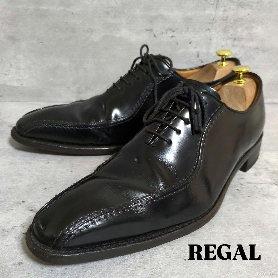【REGAL】318R☆スワールトゥ☆レザーシューズ☆黒☆27cm