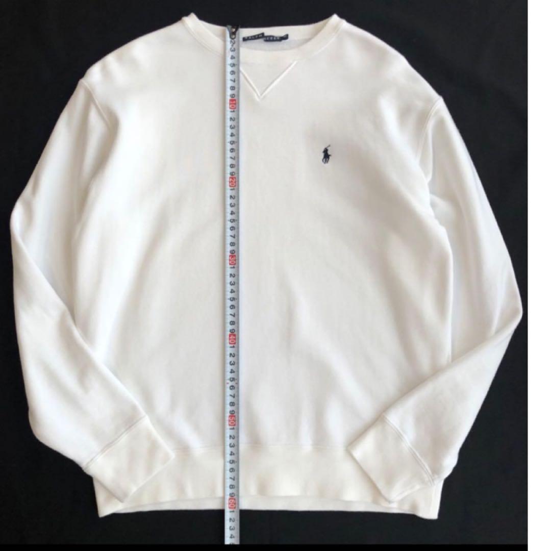 ラルフローレン Vガゼット刺繍 綿100%スウェットトレーナー ホワイト