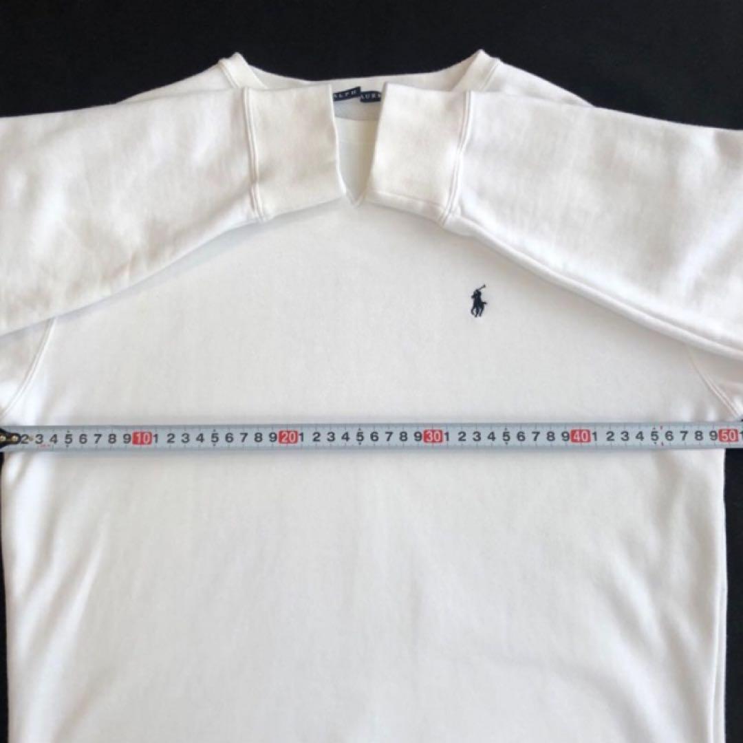 ラルフローレン Vガゼット刺繍 綿100%スウェットトレーナー ホワイト