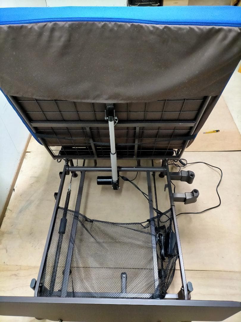 収納式電動ベッド・2モーター★YMD-B02★ブルー 75001-1-015