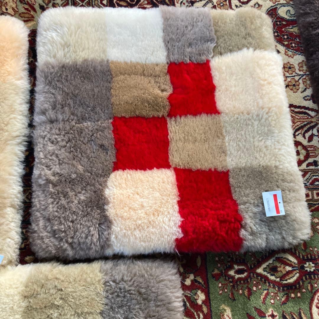 【新品】日本ムートン（旧名ニチロ）ムートンクッション３枚