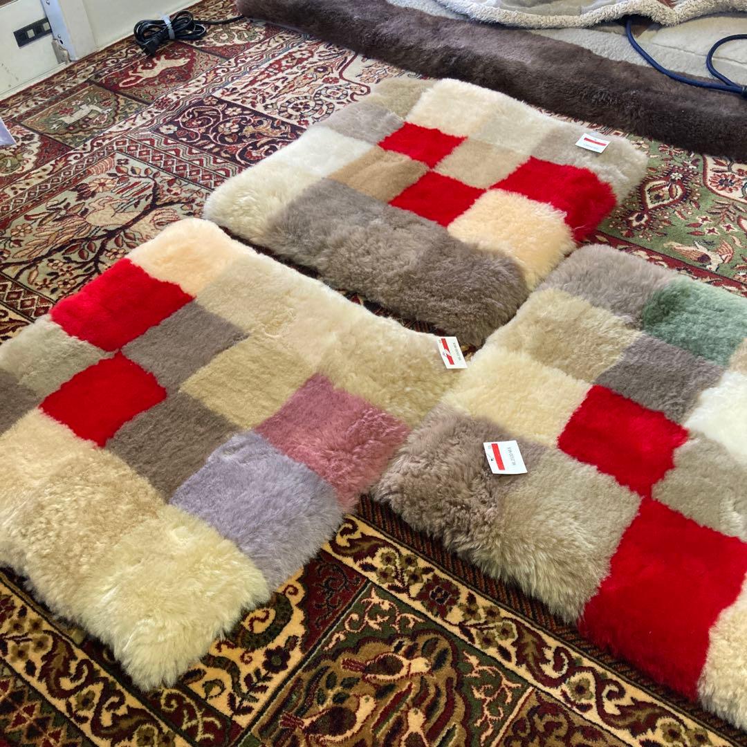 【新品】日本ムートン（旧名ニチロ）ムートンクッション３枚