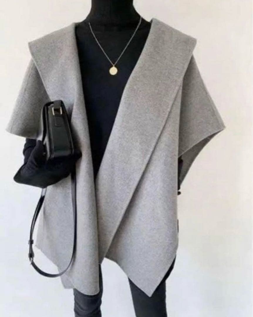 超美品✨ birthdaybash フード付きポンチョコートケープ グレー