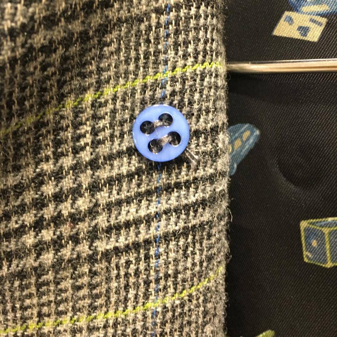 ポールスミス ロングコート　黒 グレンチェック柄 42 グレー系 ダブルボタン