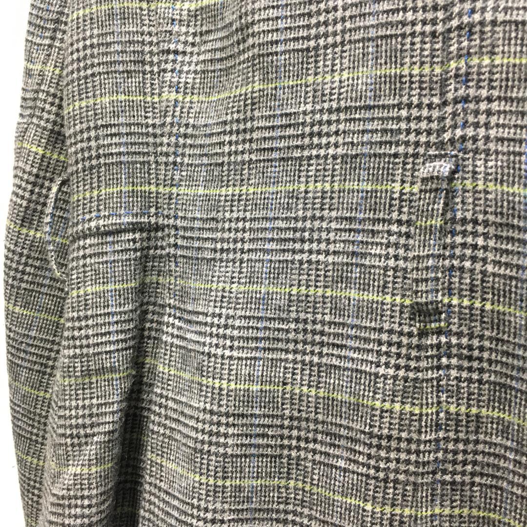 ポールスミス ロングコート　黒 グレンチェック柄 42 グレー系 ダブルボタン