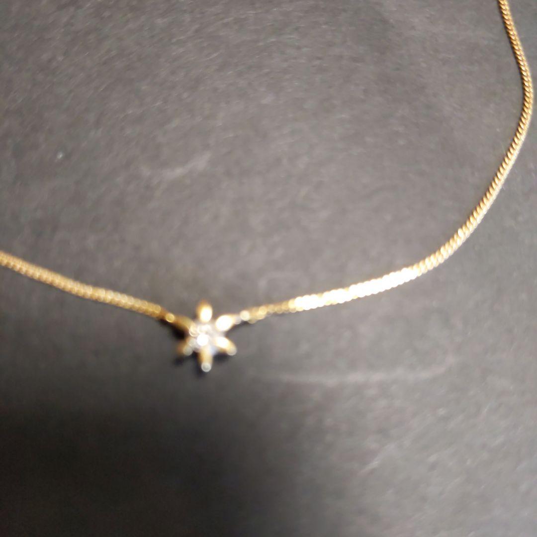 18金.ダイア　 星型チャーム ネックレス