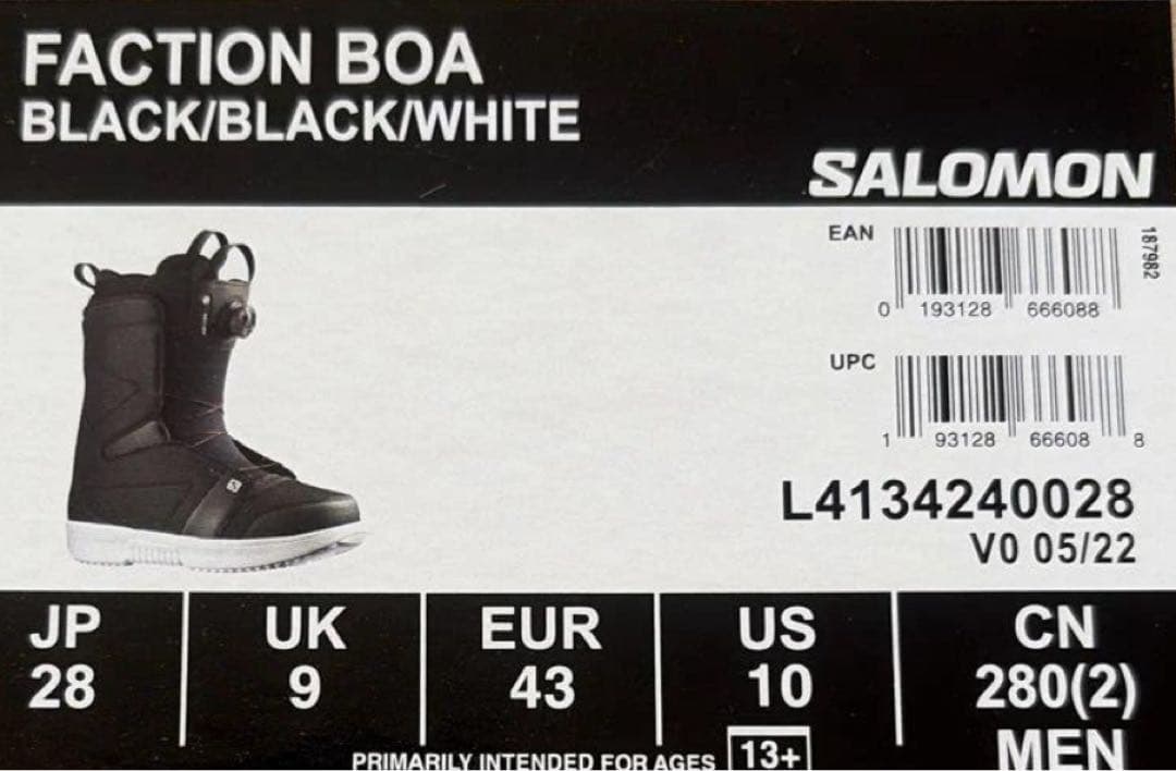 Salomonスノーボードブーツ サロモン ファクションボア28.0cm