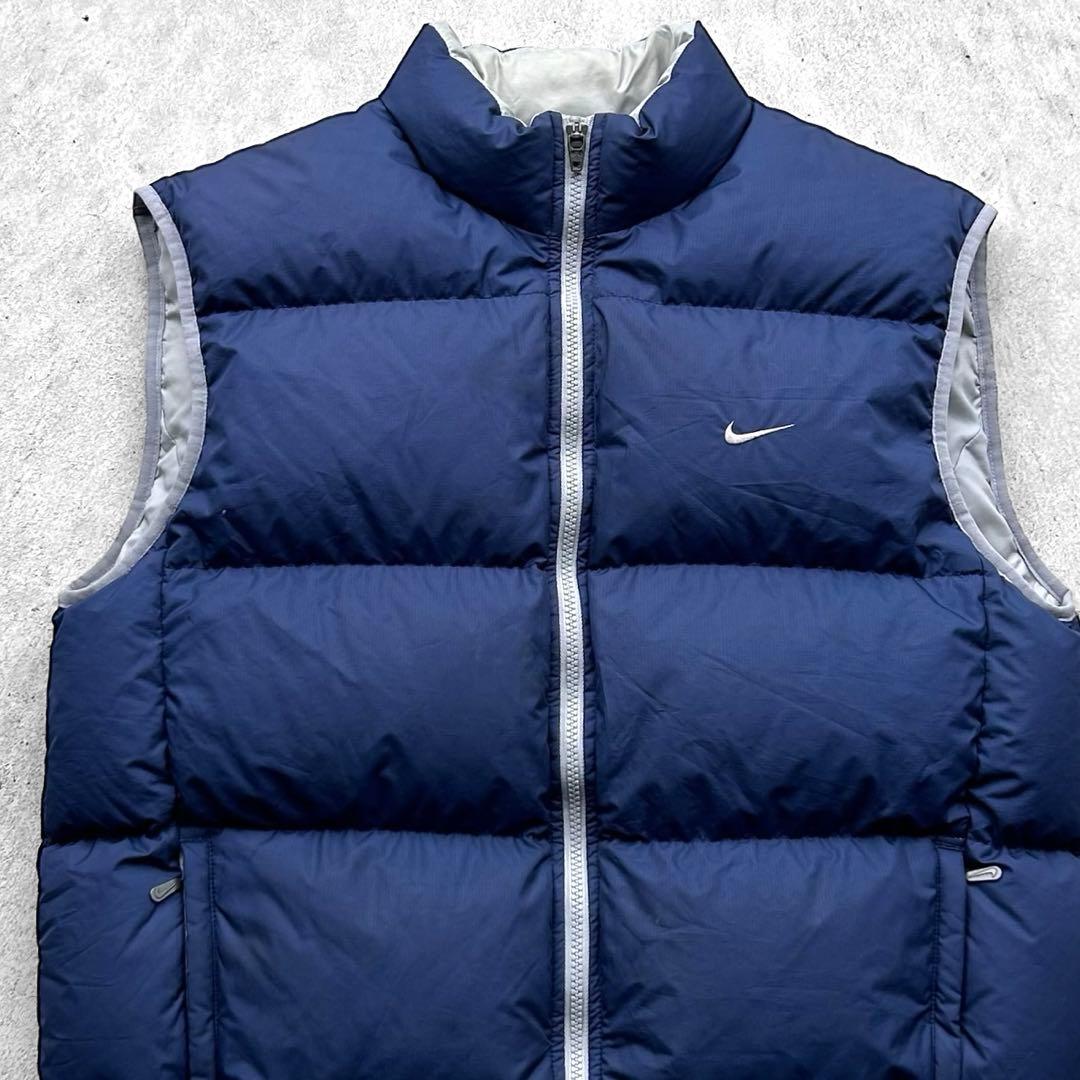 00s archive old NIKE オールド 刺繍ロゴ 肉厚 ダウンベスト