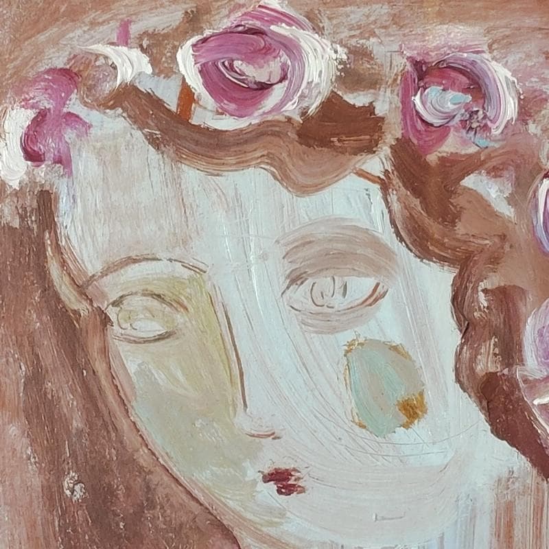 ☆小野州一☆「人形の顔」油絵　180X160ｍｍ　良好！