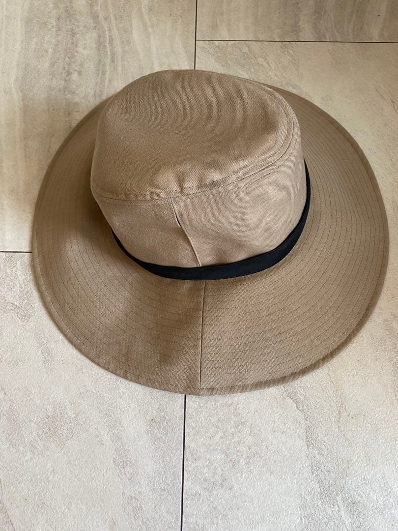 【美品】サンバリア100 ナチュラル・テープハット グレージュ