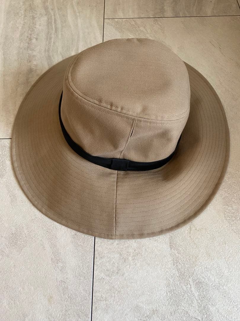 【美品】サンバリア100 ナチュラル・テープハット グレージュ