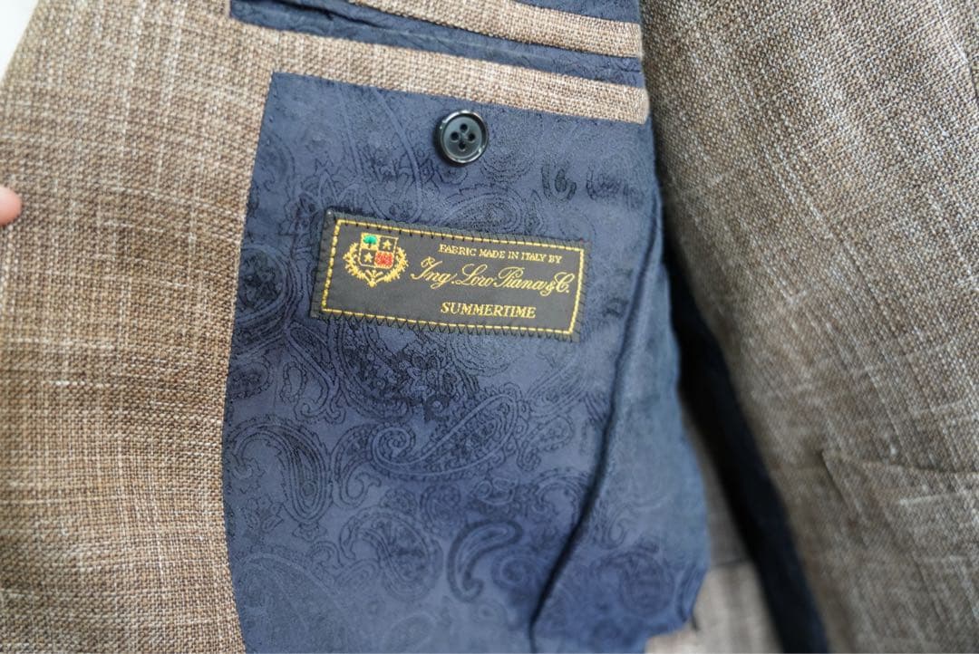 ロロピアーナ　3ピーススーツ　ブラウン　サマータイム