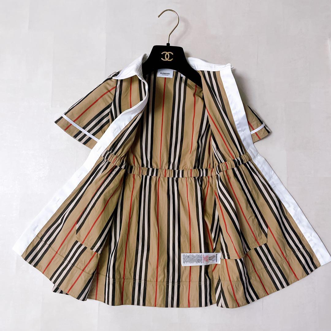 美品✨バーバリー 現行タグ シャツワンピース ストライプ 6Y 116cm
