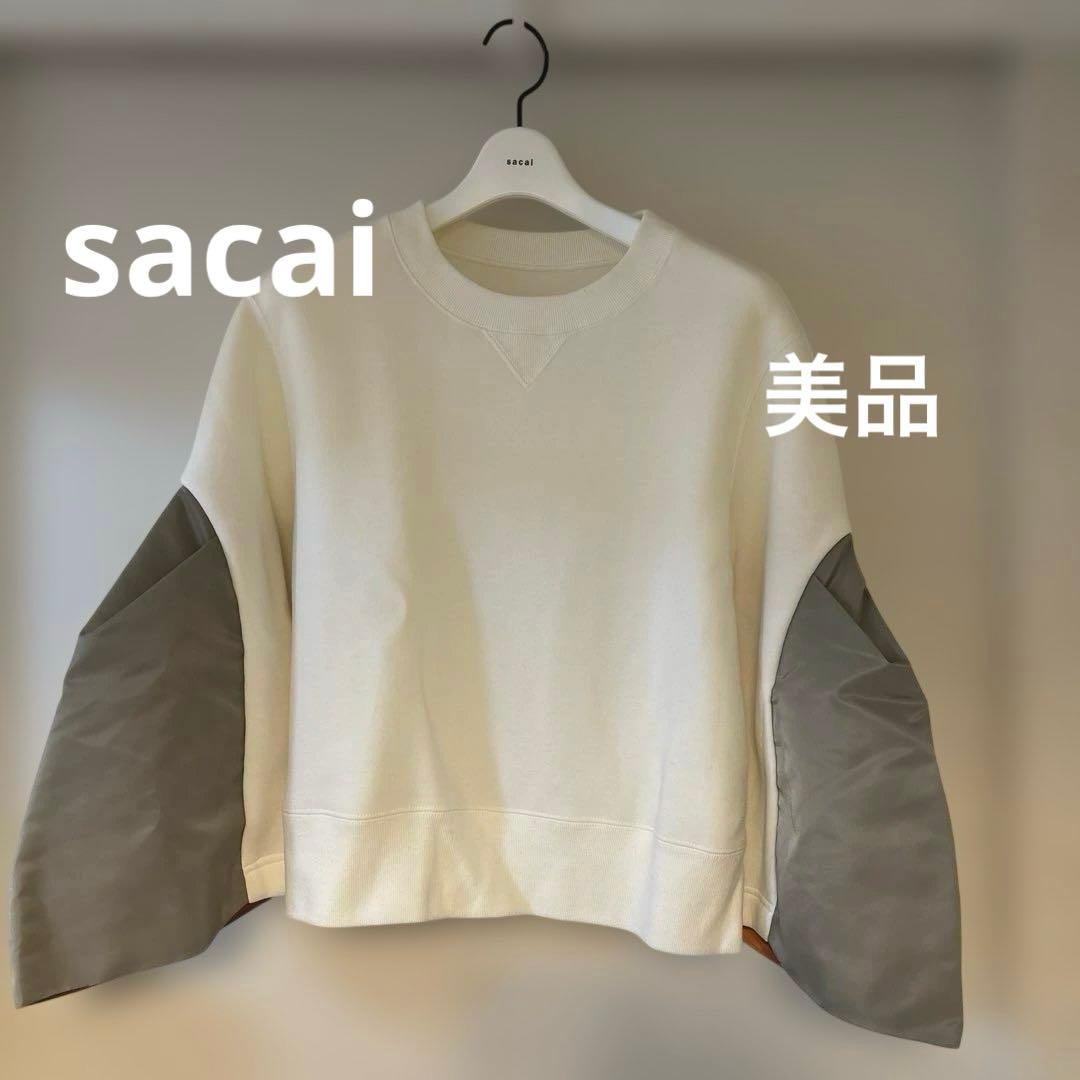 sacaiサカイ 24AWナイロンツイル スポンジスウェット プルオーバー 3