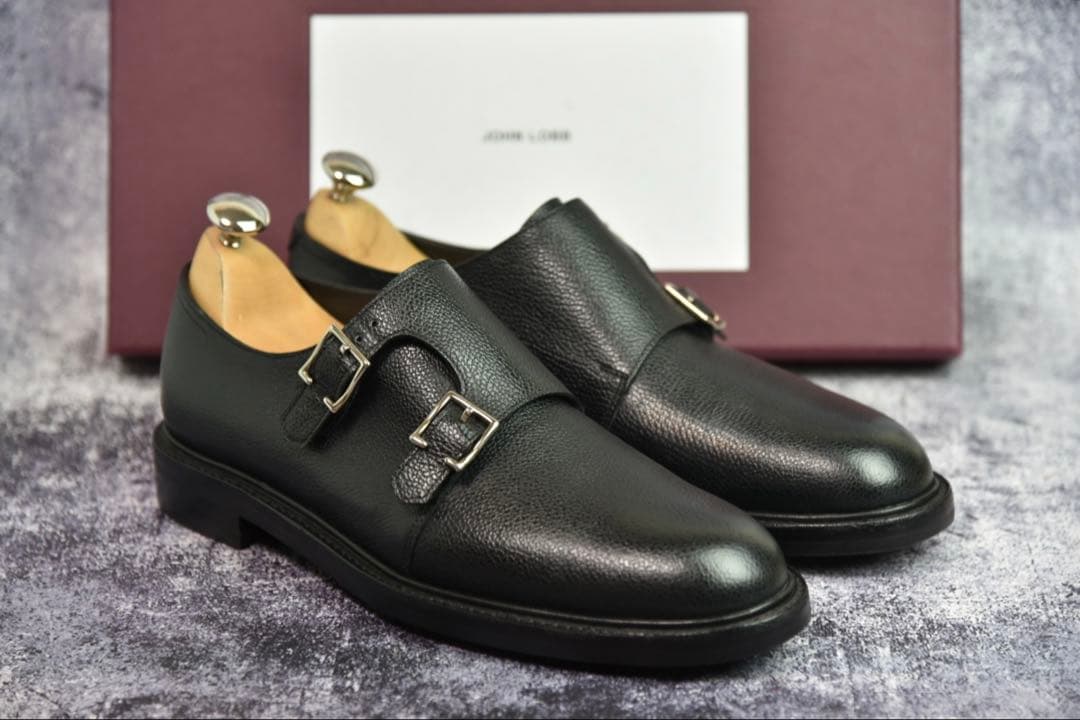 ジョンロブ　モーヴァル　6E　ブラック　0015ラスト　ダブルモンク