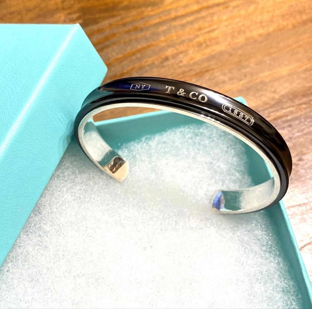 Tiffany ティファニー 1837 ブラック チタン バングル ナロー カフ