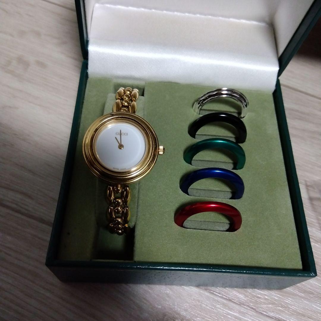 GUCCI ゴールド 腕時計　チェンジベゼル付き