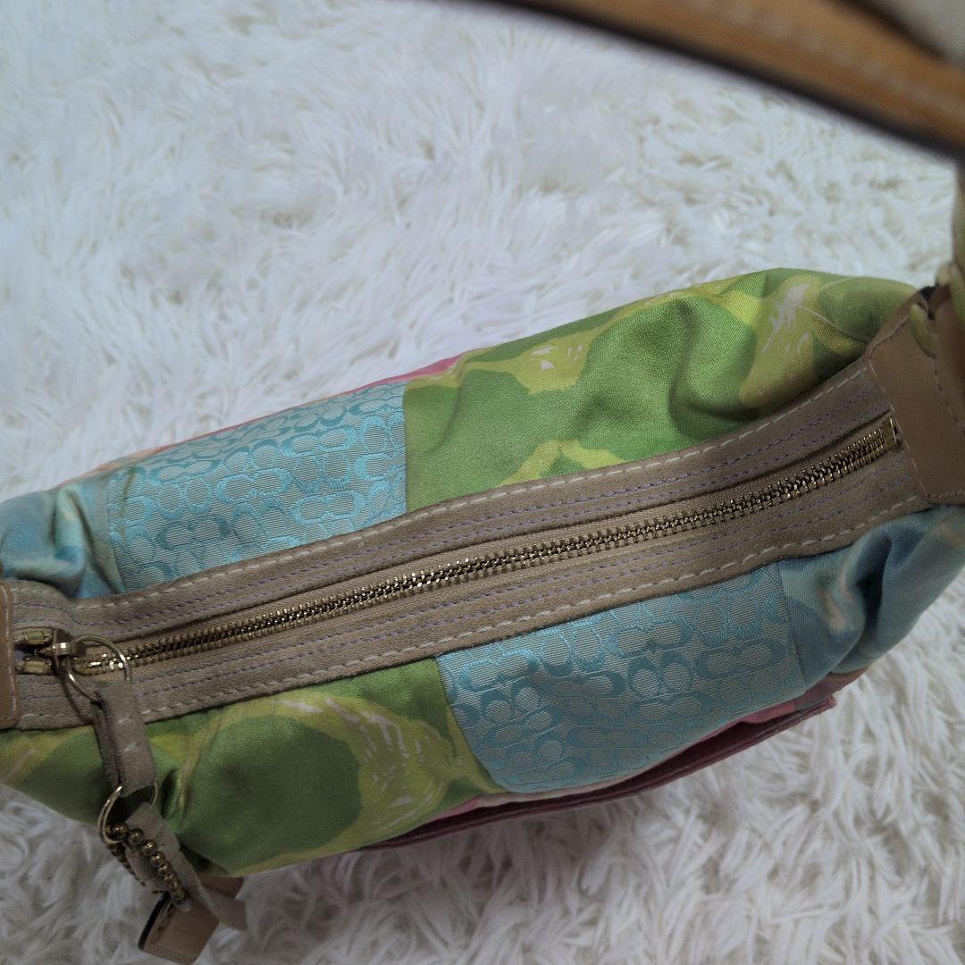 希少　coach パッチワーク　ホーボー　ワンショルダーバッグ　マルチカラー
