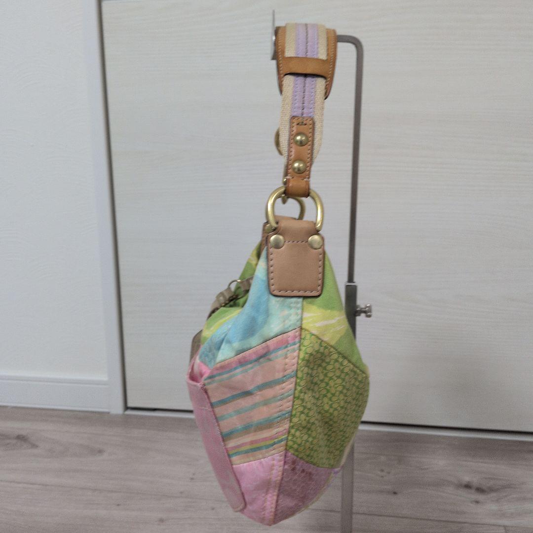 希少　coach パッチワーク　ホーボー　ワンショルダーバッグ　マルチカラー