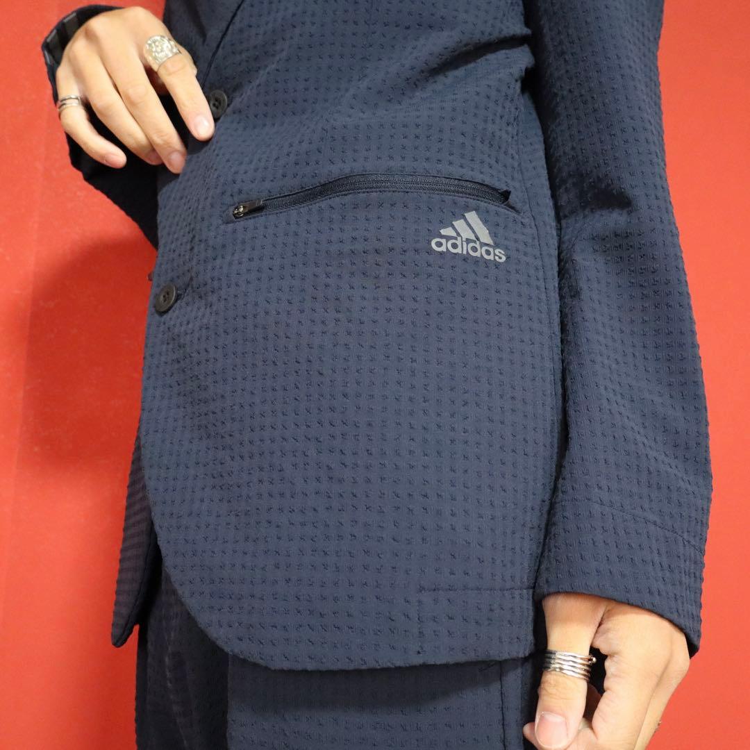 adidas 総柄 ロゴプリント ジップデザイン ポリエステル セットアップ