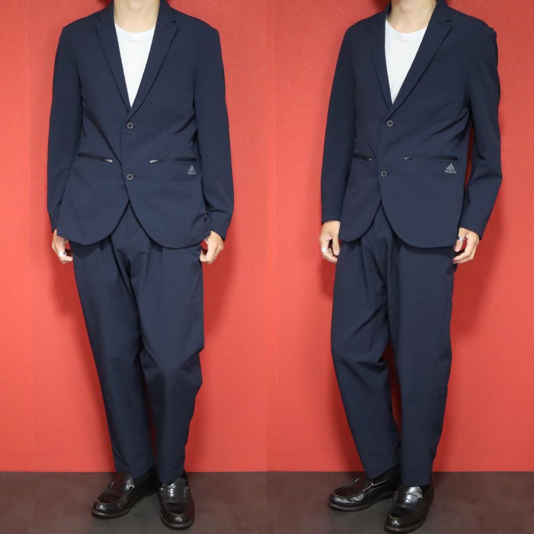 adidas 総柄 ロゴプリント ジップデザイン ポリエステル セットアップ