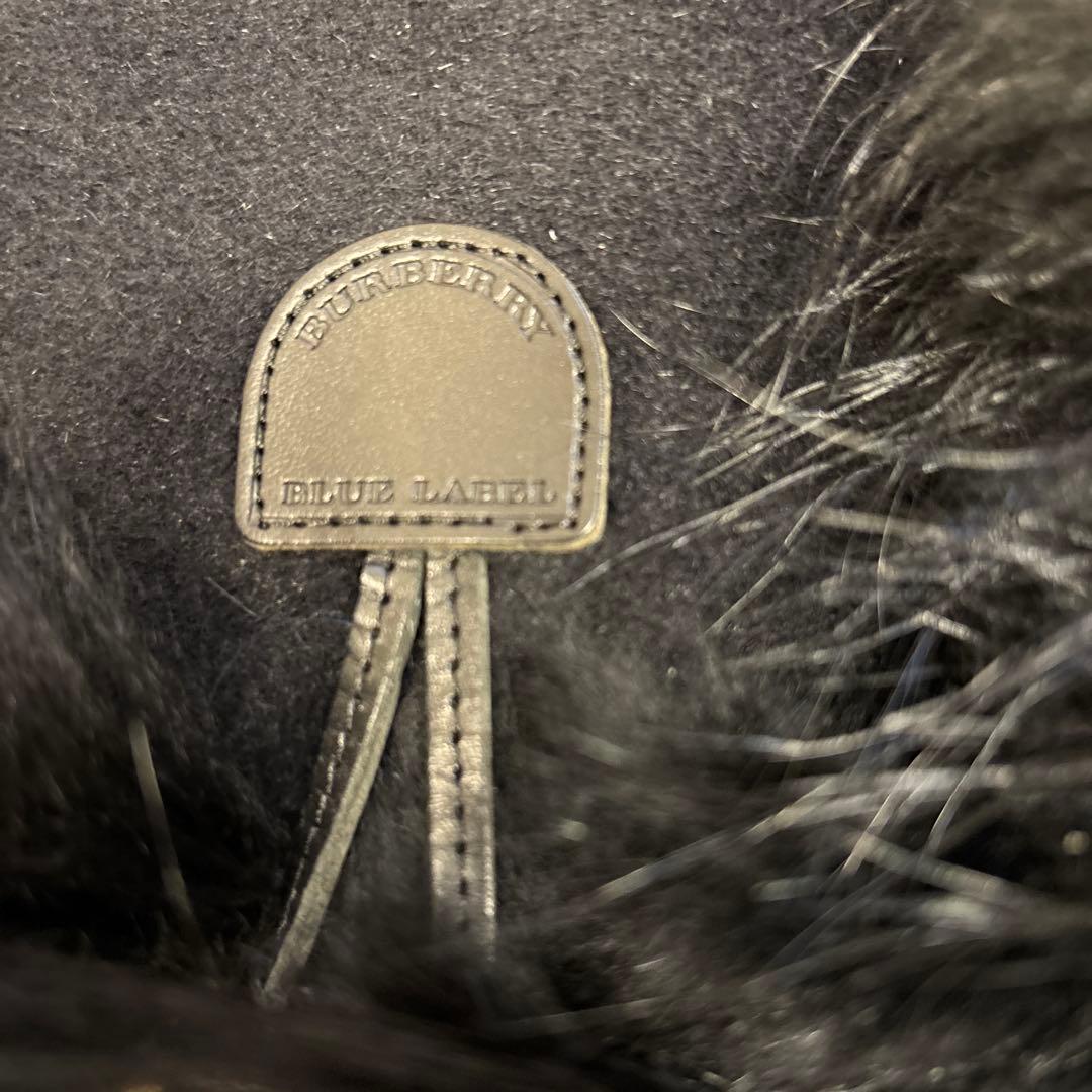 極美品⭐️BURBERRY ノバチェック アンゴラ ラクーンファー ケープコート