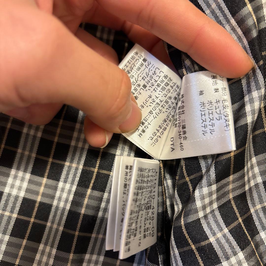 極美品⭐️BURBERRY ノバチェック アンゴラ ラクーンファー ケープコート