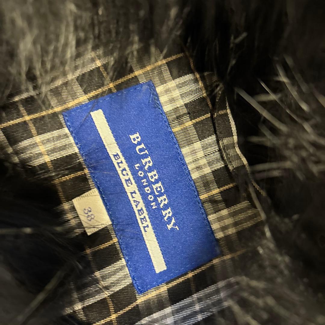 極美品⭐️BURBERRY ノバチェック アンゴラ ラクーンファー ケープコート