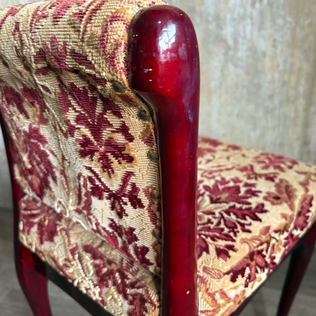 ヴィンテージ ドレッサーチェア　猫脚　クラシック　ジャガード織