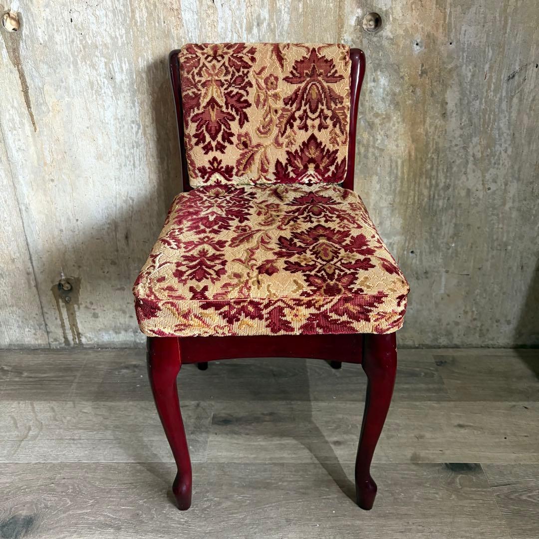 ヴィンテージ ドレッサーチェア　猫脚　クラシック　ジャガード織