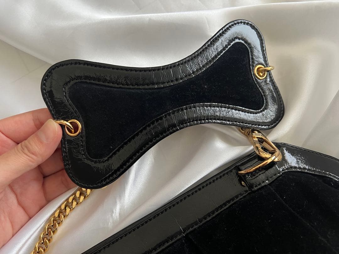 Vivienne Westwoodブラックリボンモチーフパーティーバッグ