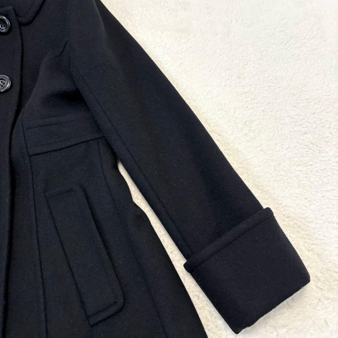 ブルーレーベルクレストブリッジ ダブルブレスト チェック ロングコート ブラック