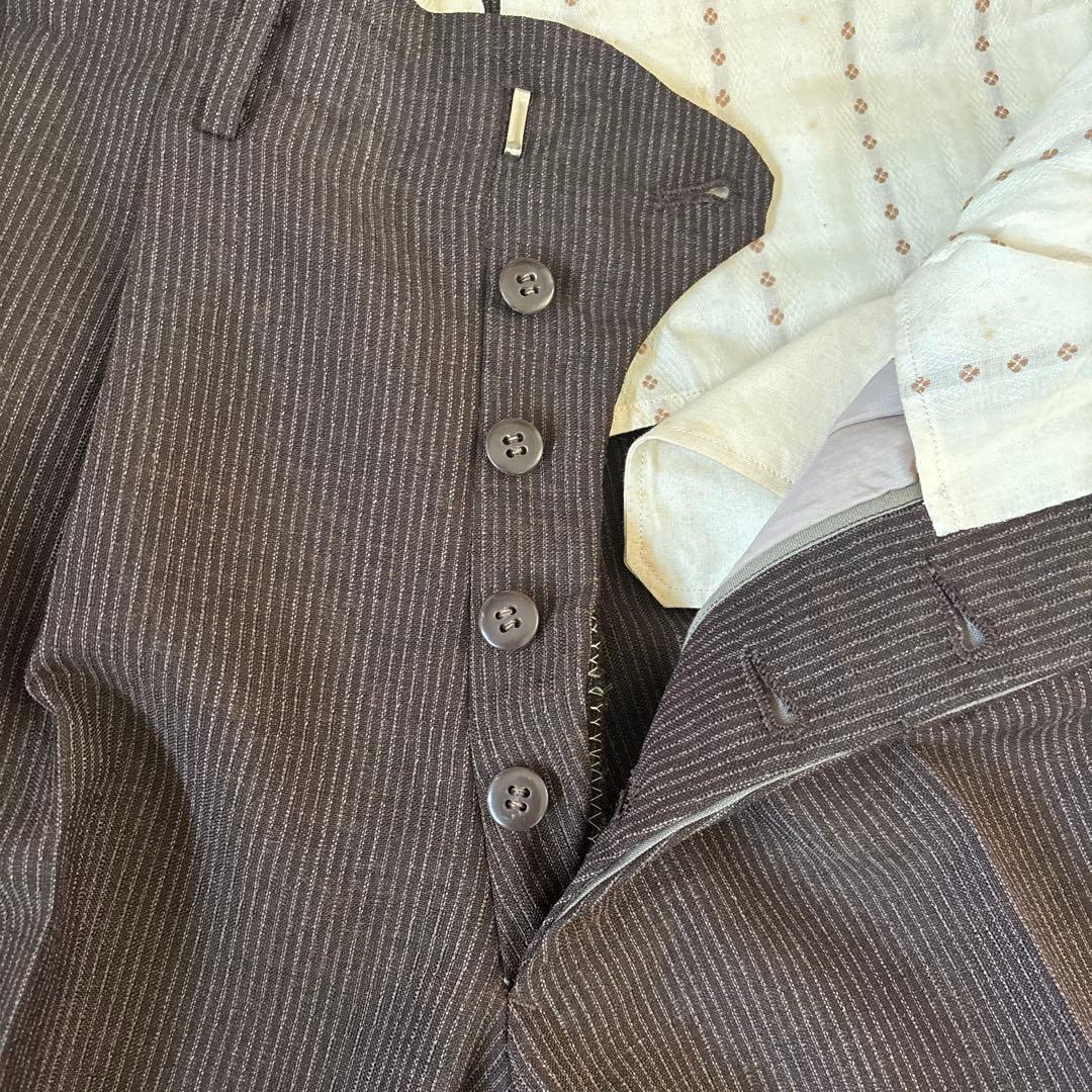 昭和レトロ 日本製 70s ヴィンテージ メンズスーツ シングル　ブラウン